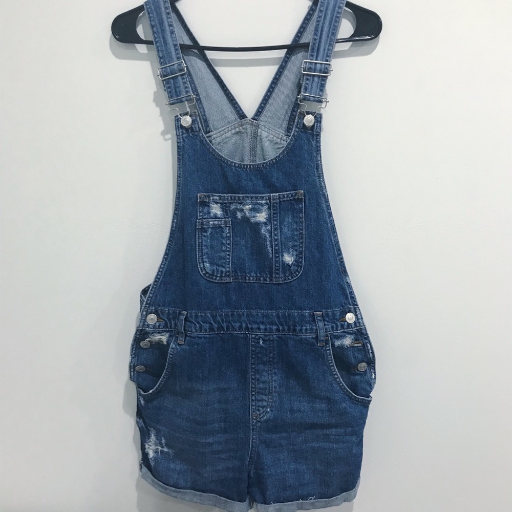 ✨Topshop Distressed Denim Overalls✨ - Picture 2 of 7